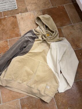 Dime Corduroy Hoodie in Light Beige